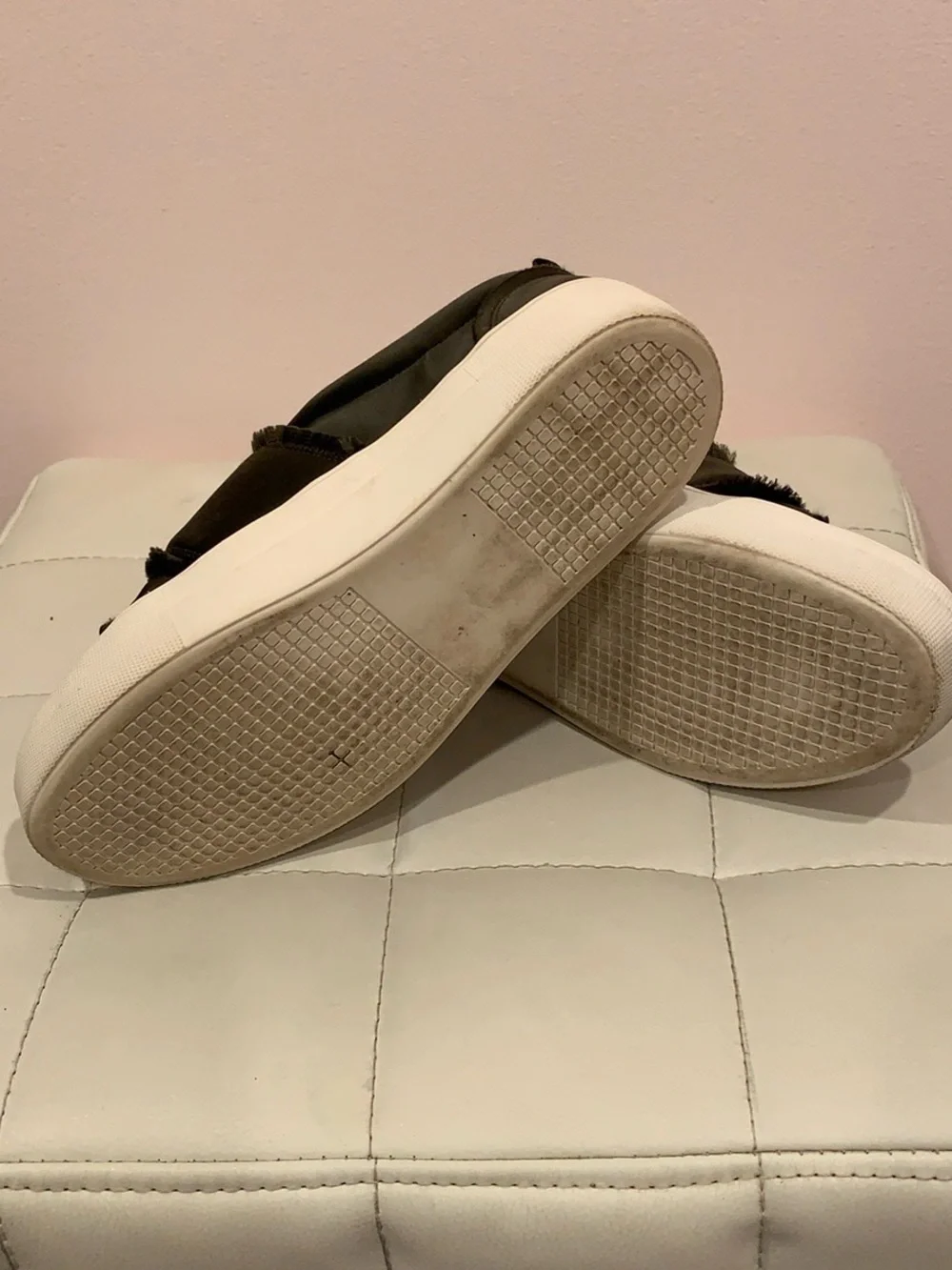 Steve Madden Crystal Studded Slip-On Sneaker in Army Green
